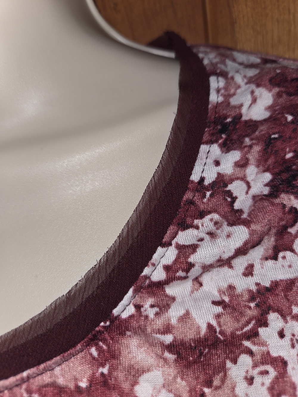 Simply Vera Vera Wang Burgundy Floral Short-Sleeve Tee - Picture 3 of 11